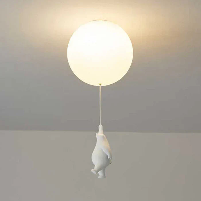 Skorter | CloudBear Kids Ceiling Light – Bear & Balloon LED Pendant Lamp for Nursery and Bedroom Decor