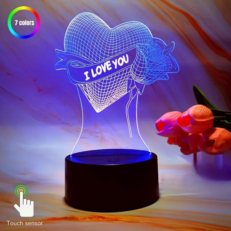 Skorter | HartLicht - 3D LED Illusion Lamp with Touch Control, 7 Colors & USB/Battery Power