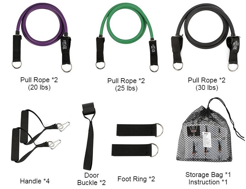 Skorter | Multifunction Home Latex Fitness Pull Rope, Portable Exercise Equipment Tensile Elastic Resistance Band