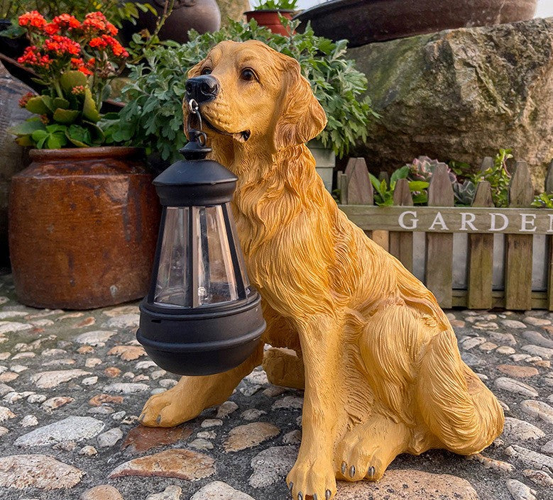 Skorter | LumiPup Solar Panel Dog Statue with LED Lighting