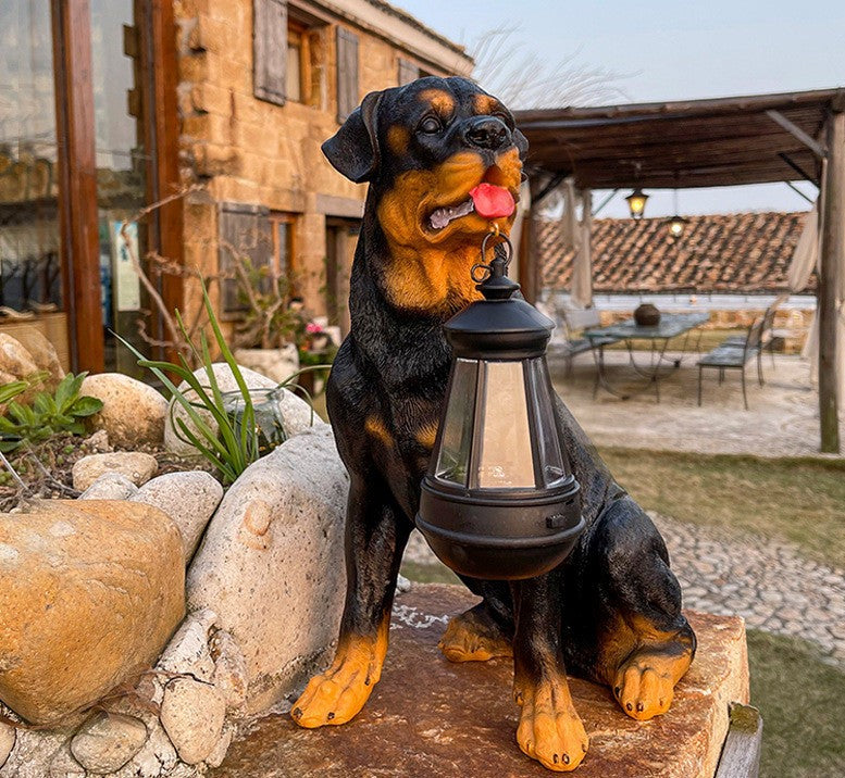 Skorter | LumiPup Solar Panel Dog Statue with LED Lighting