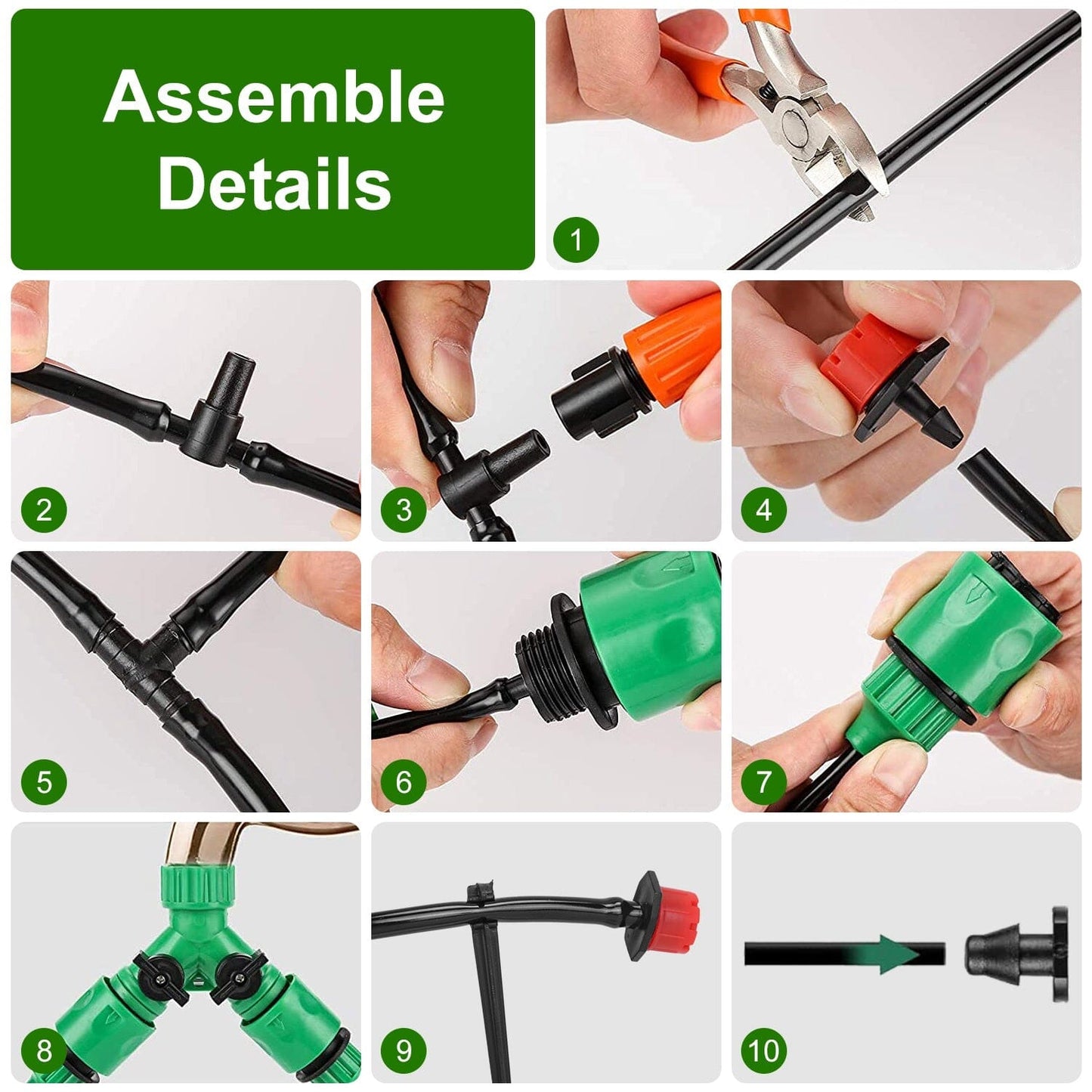 Skorter | 164FT Drip Irrigation Kit Automatic Garden Watering System