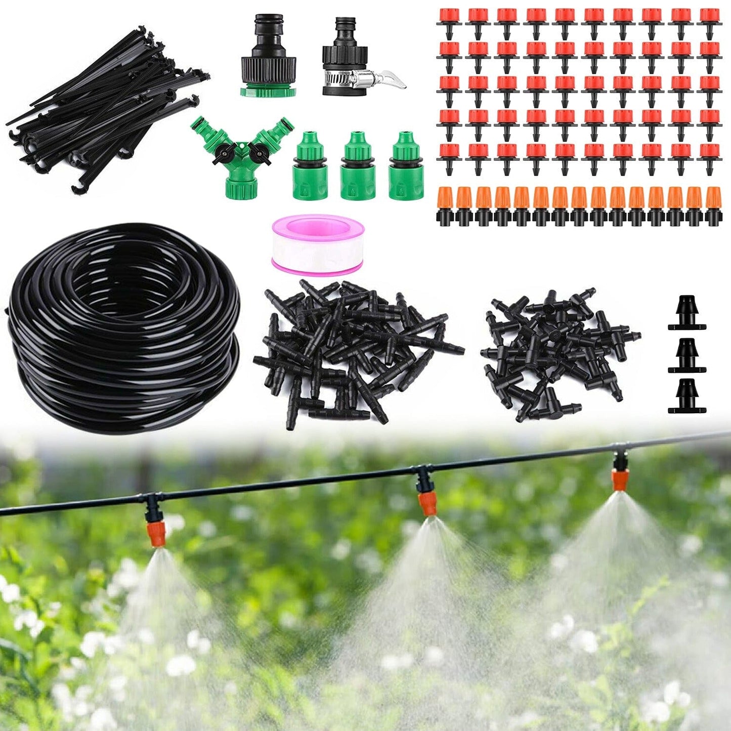 Skorter | 164FT Drip Irrigation Kit Automatic Garden Watering System
