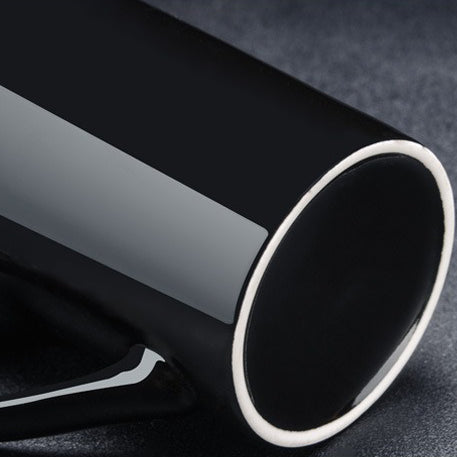 skorter | 12 constellations black ceramic mug with lid spoon