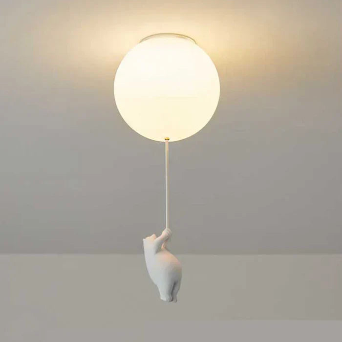 Skorter | CloudBear Kids Ceiling Light – Bear & Balloon LED Pendant Lamp for Nursery and Bedroom Decor