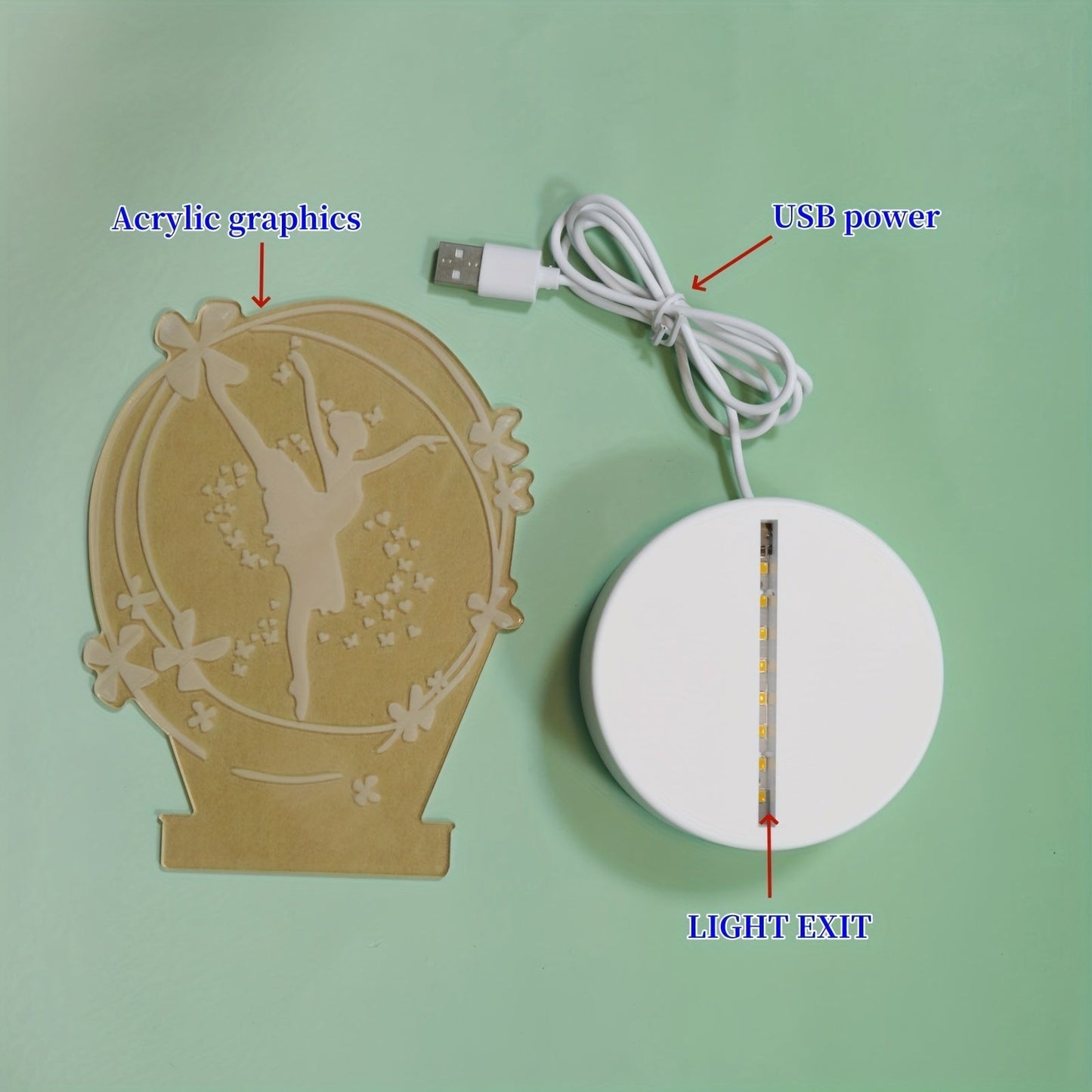 Skorter | Room lamp - 3D Ballet dancer LED Night light USB Powered