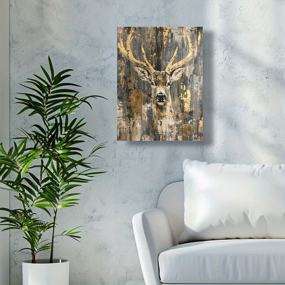 Skorter | Abstract Herten Canvas Art - Modern Rustic Wall Decoration 30.48x40.64 cm