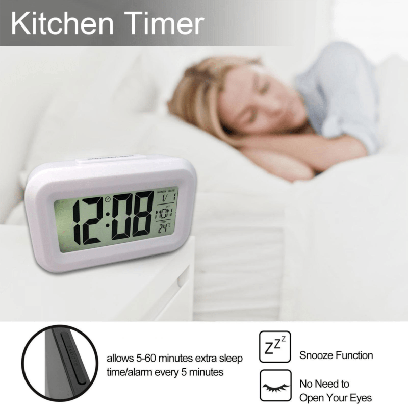 Skorter | SmartAlarm - Mini LCD Alarm Clock with Music and Temperature Display
