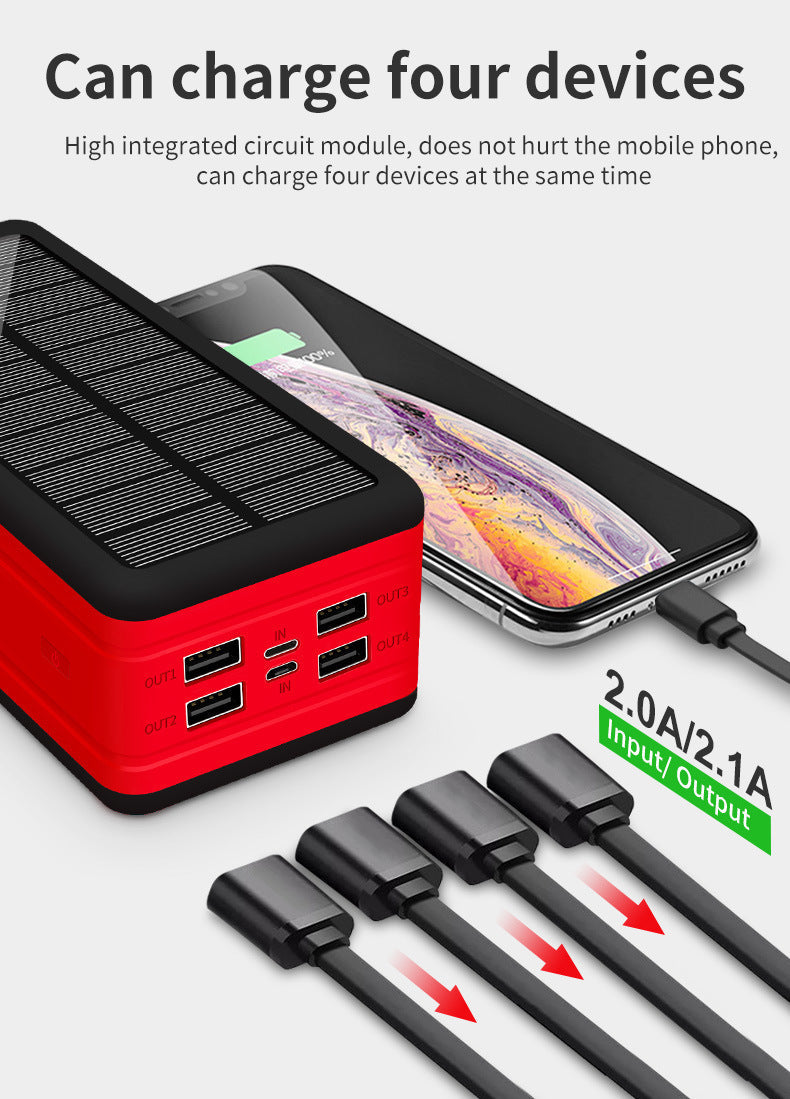 Skorter | Massive 50000 mAh Capacity Wireless Solar Power Bank