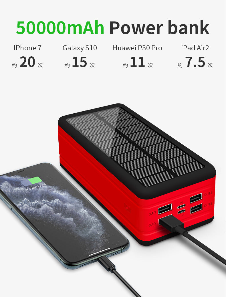 Skorter | Massive 50000 mAh Capacity Wireless Solar Power Bank