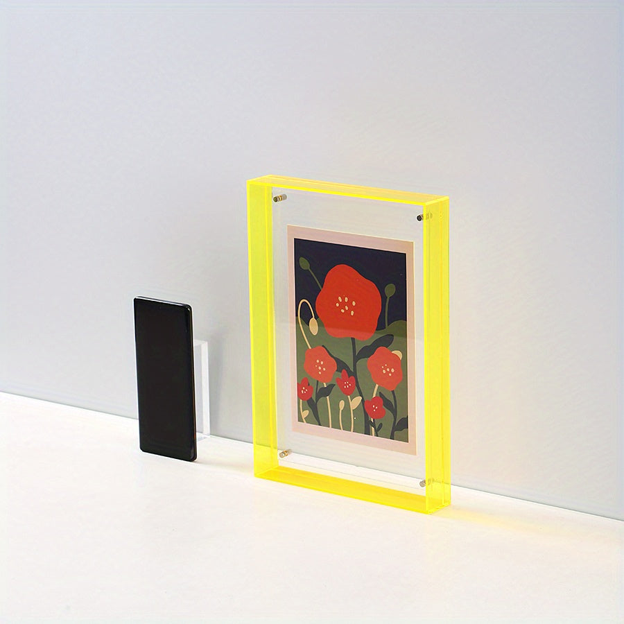 Skorter | 1 pcs Vertical Acrylic Picture Box - Transparent Double-sided Picture Frame in Art Deco Style, Suitable for Wall and Table Decoration