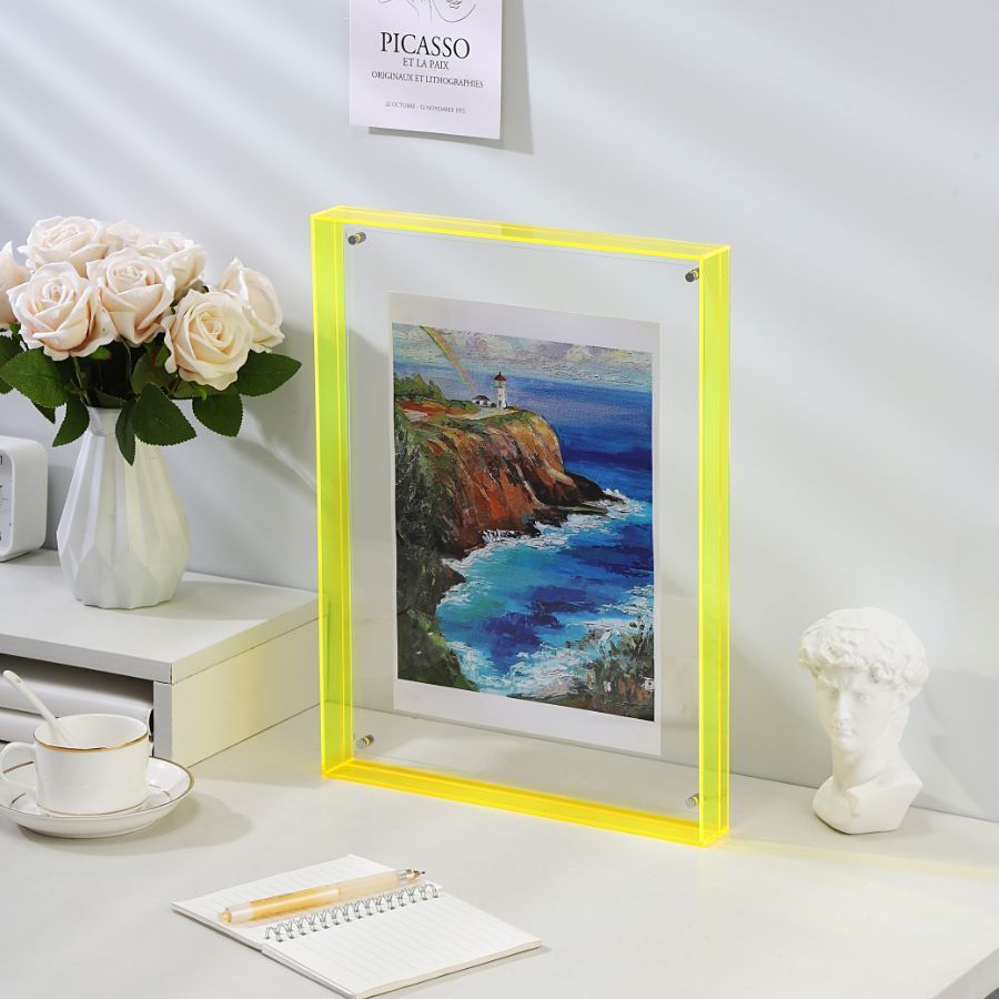 Skorter | 1 pcs Vertical Acrylic Picture Box - Transparent Double-sided Picture Frame in Art Deco Style, Suitable for Wall and Table Decoration