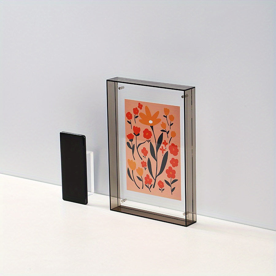 Skorter | 1 pcs Vertical Acrylic Picture Box - Transparent Double-sided Picture Frame in Art Deco Style, Suitable for Wall and Table Decoration