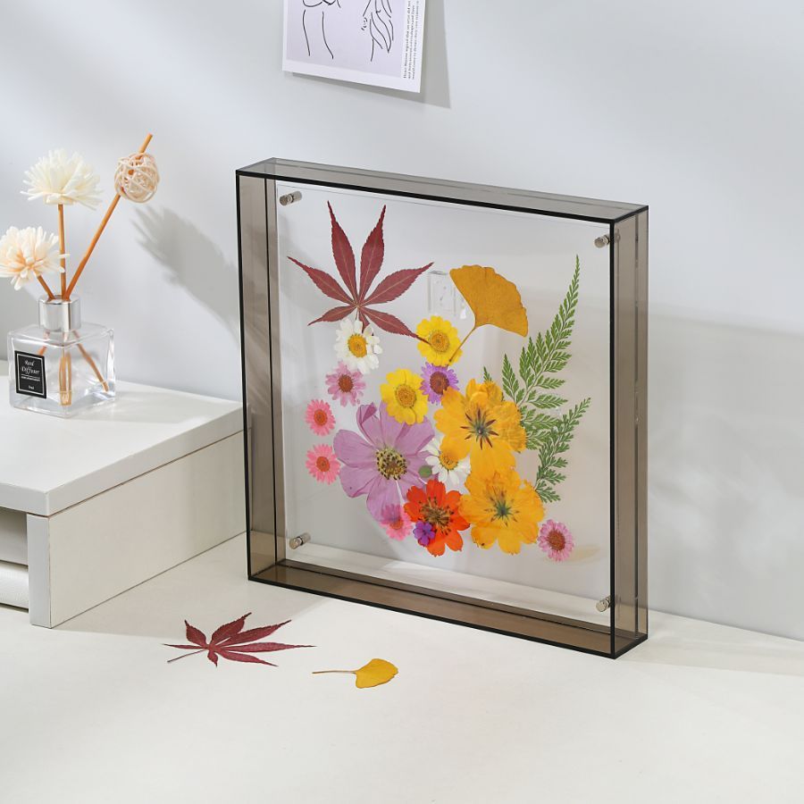 Skorter | 1 pcs Vertical Acrylic Picture Box - Transparent Double-sided Picture Frame in Art Deco Style, Suitable for Wall and Table Decoration