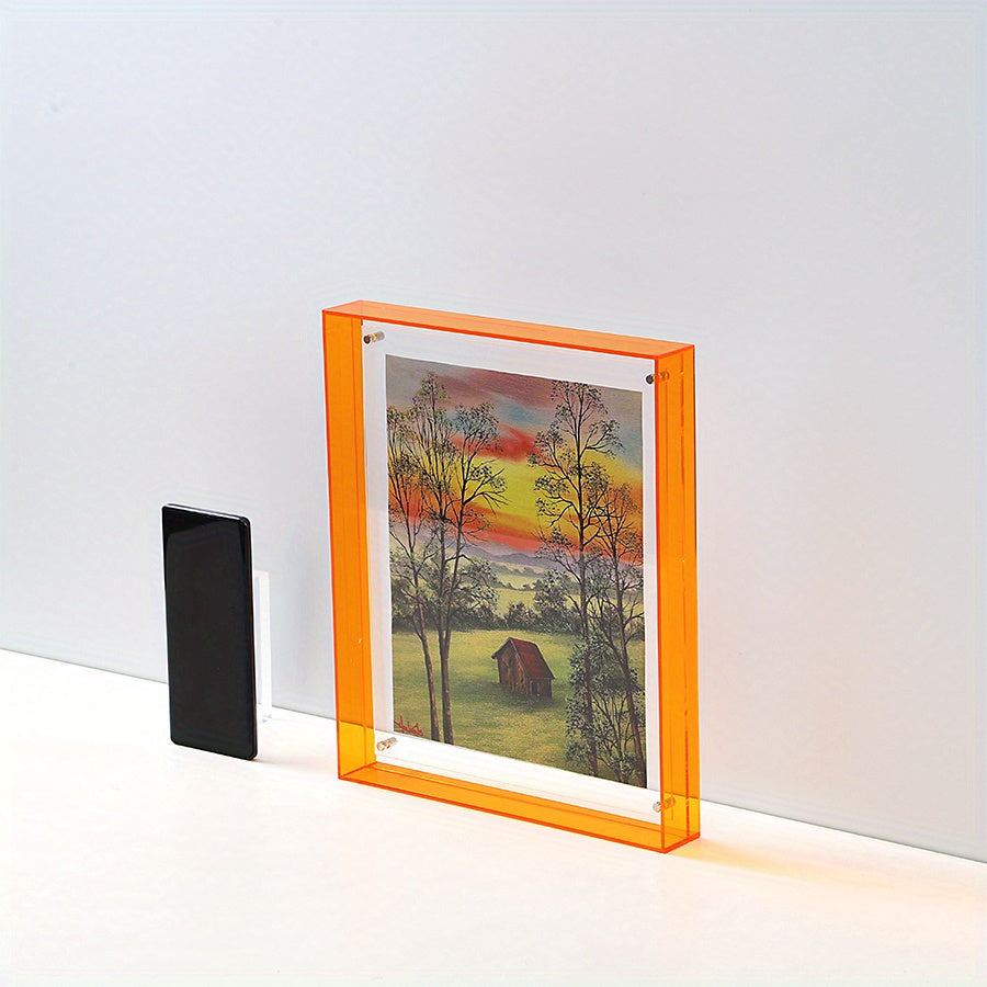 Skorter | 1 pcs Vertical Acrylic Picture Box - Transparent Double-sided Picture Frame in Art Deco Style, Suitable for Wall and Table Decoration