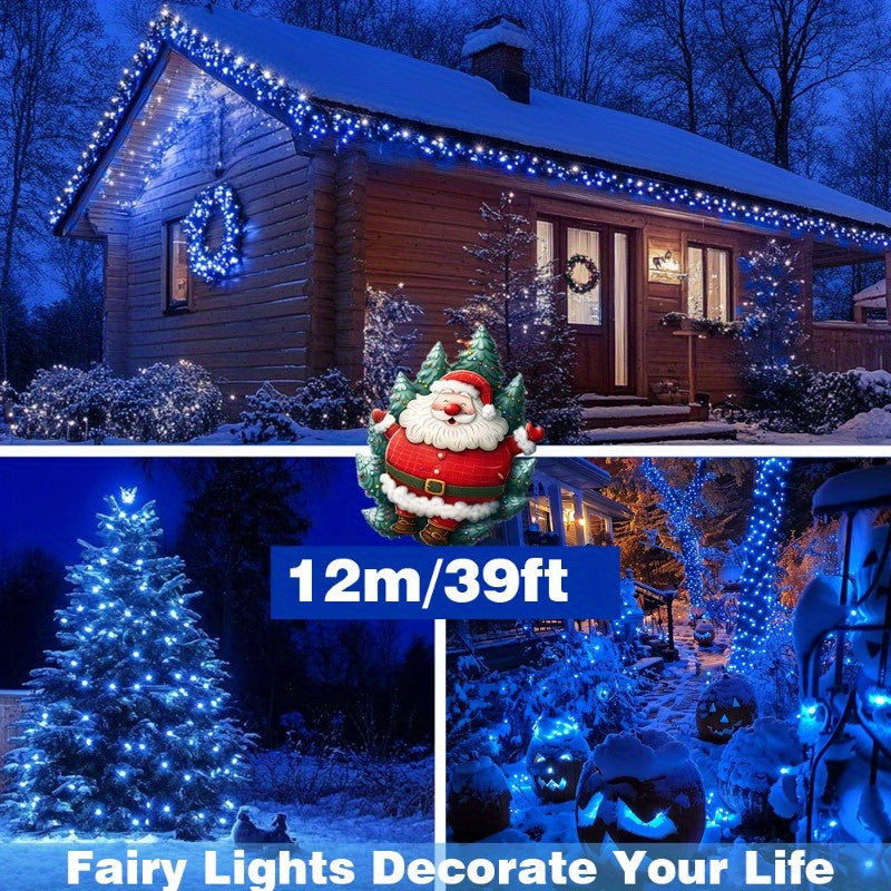 Skorter | SolarGlow - Blue solar light string, dimmable outdoor light chain