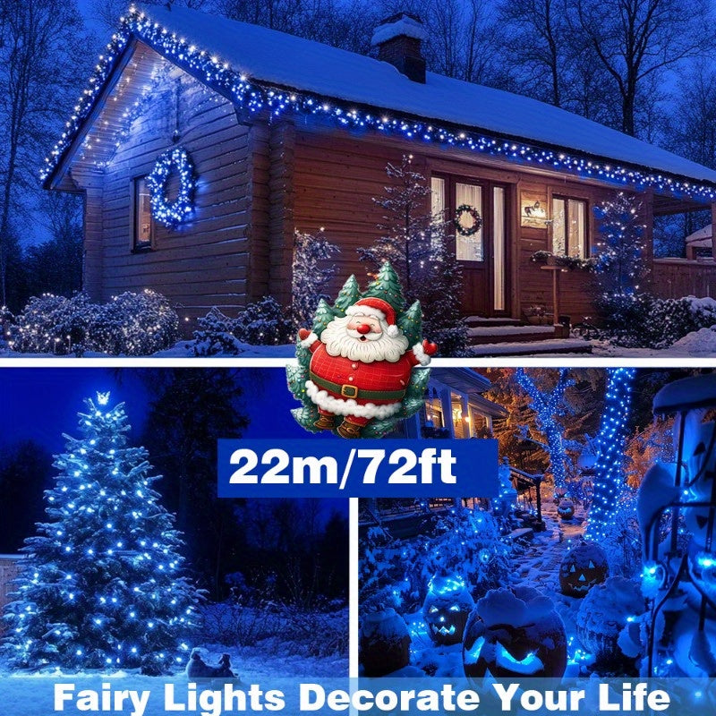 Skorter | SolarGlow - Blue solar light string, dimmable outdoor light chain