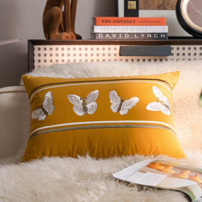 Skorter | Embroidery Butterfly Soft Decorative Pillowcase