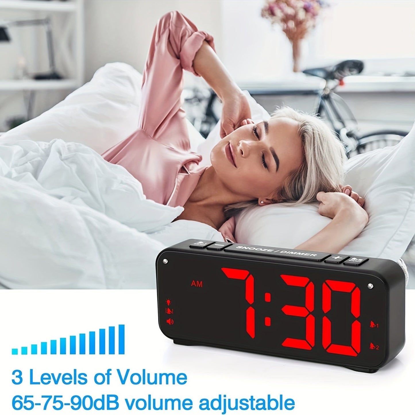 Skorter | LoudClock - Vibrating Alarm Clock with Large LED Display and Dual Alarms
