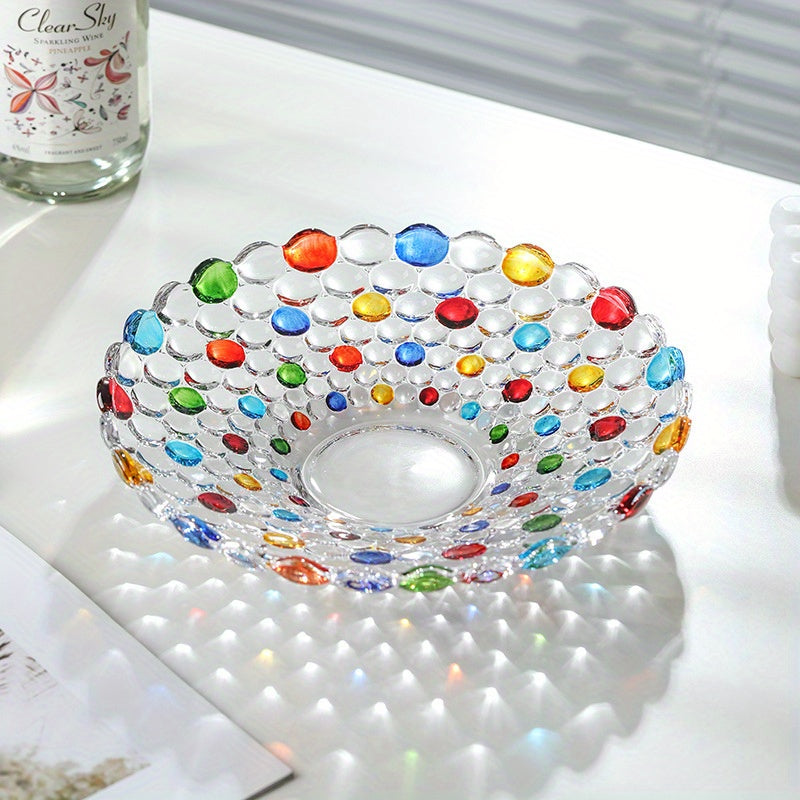 Skorter | BohoServe-Poledott Bowl - Colorful Glass Fruit Bowl for Home & Kitchen