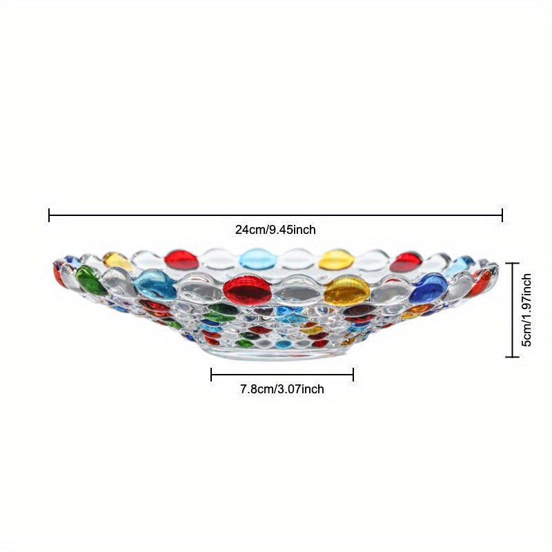 Skorter | BohoServe-Poledott Bowl - Colorful Glass Fruit Bowl for Home & Kitchen