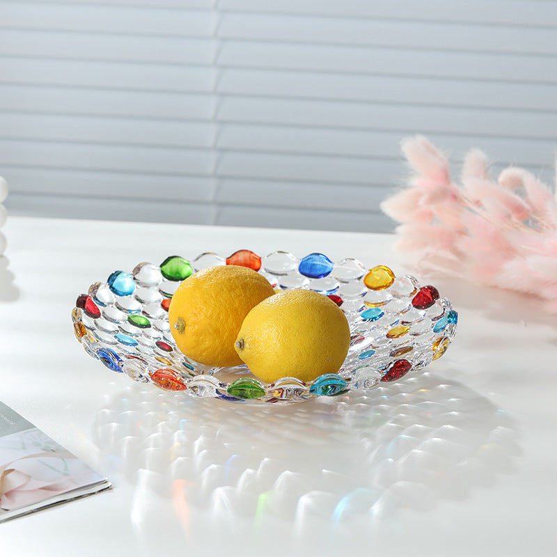 Skorter | BohoServe-Poledott Bowl - Colorful Glass Fruit Bowl for Home & Kitchen