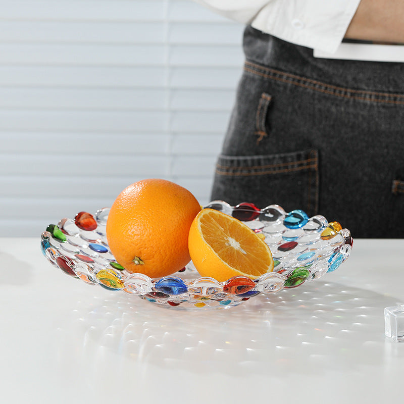 Skorter | BohoServe-Poledott Bowl - Colorful Glass Fruit Bowl for Home & Kitchen