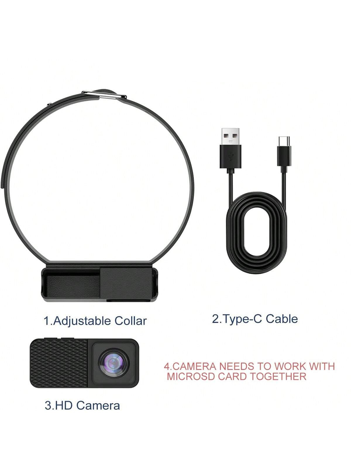 Skorter | Bärbar 160° husdjurskamera för katter och hundar med 1080P HD-video – 32 GB