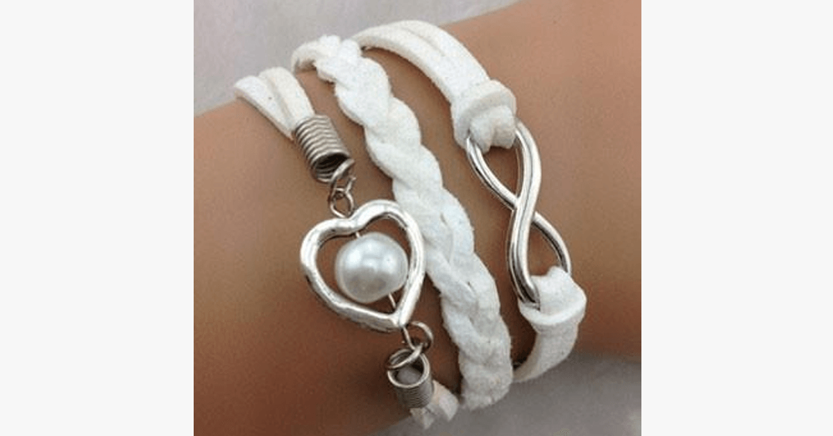Skorter | Infinity Pearl Heart Bracelet - For connections that last forever