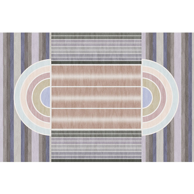 Skorter | Casual Modernism Rug Brown Striped Pattern Rug Pet Friendly Non-Slip Washable Rug for Decoration