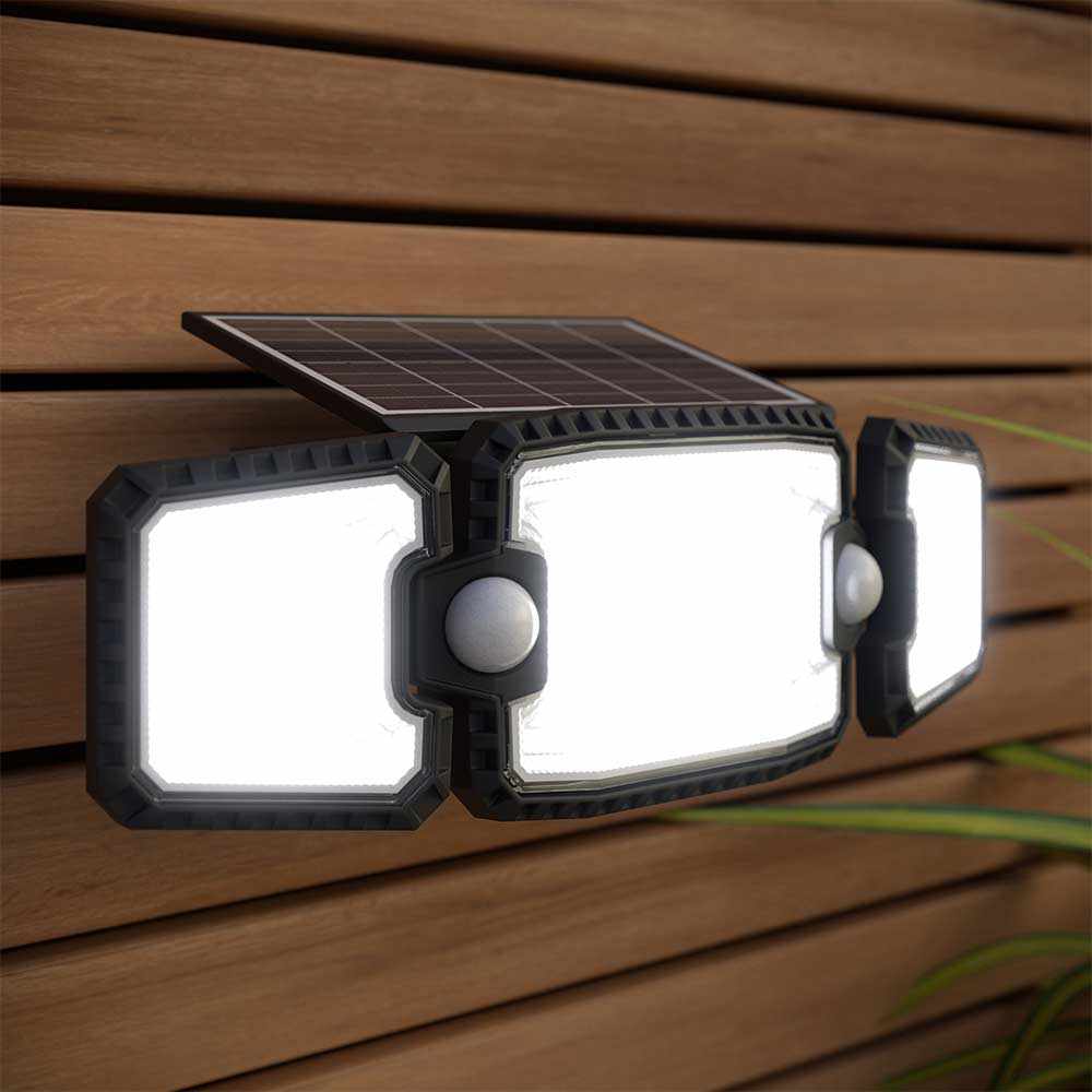 Skorter | Solar Powered Outdoor Dover PIR Light - Dual Flood Light with Motion Sensor