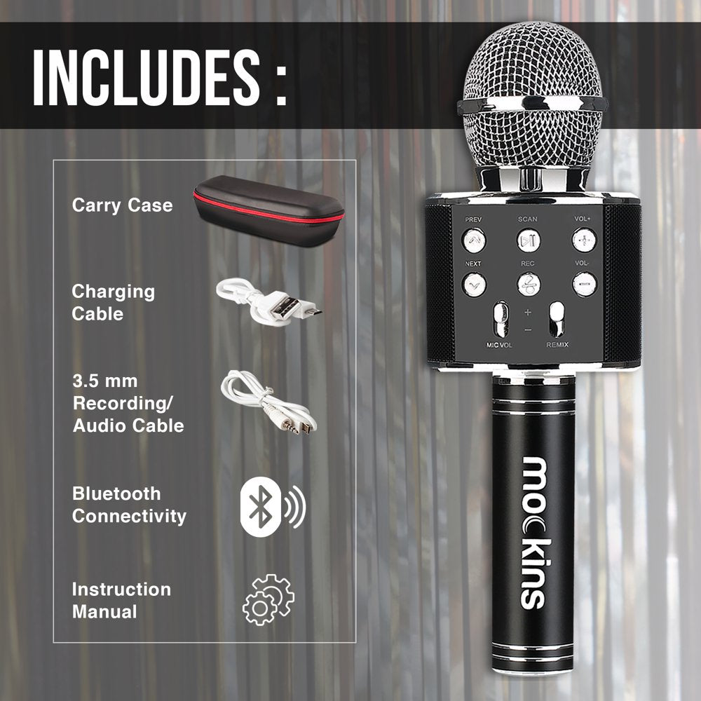 Skorter | Portable Karaoke Microphone - Microphone with Built-in Bluetooth Speaker - Compatible with IOS and Android Devices