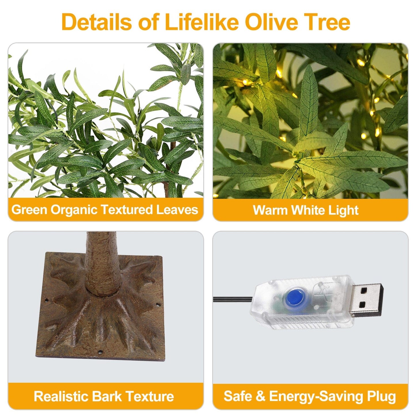Skorter | 180-piece LED pearl lamp olive tree with warm light with remote control 8 light modes 10 adjustable brightness