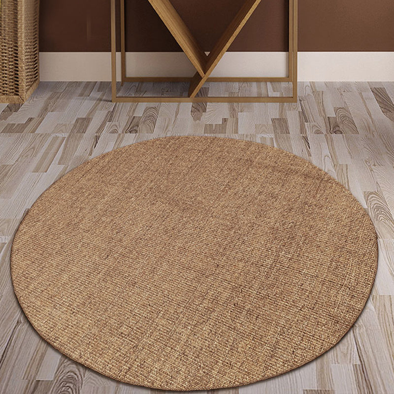Skorter | Brown Living Room Rug Rustic Circle Pattern Rug Sisal Washable Non-Slip Backing Pet-Friendly Rug