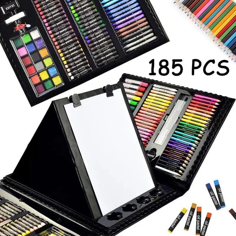 Skorter | 185-pieces: Double-sided Trifold Easel Art Set