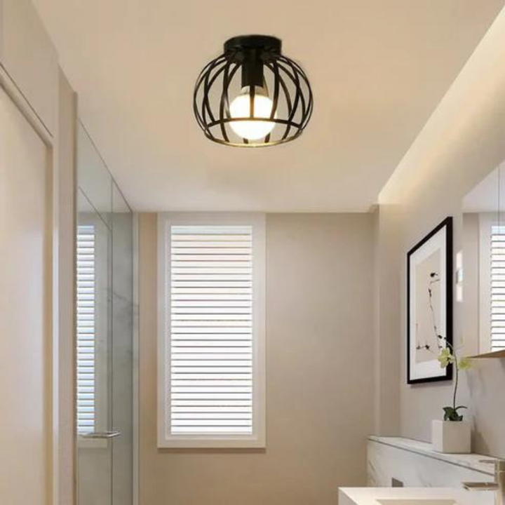 Skorter | Modern Loft-style Ceiling Lamp with Open Cage Design