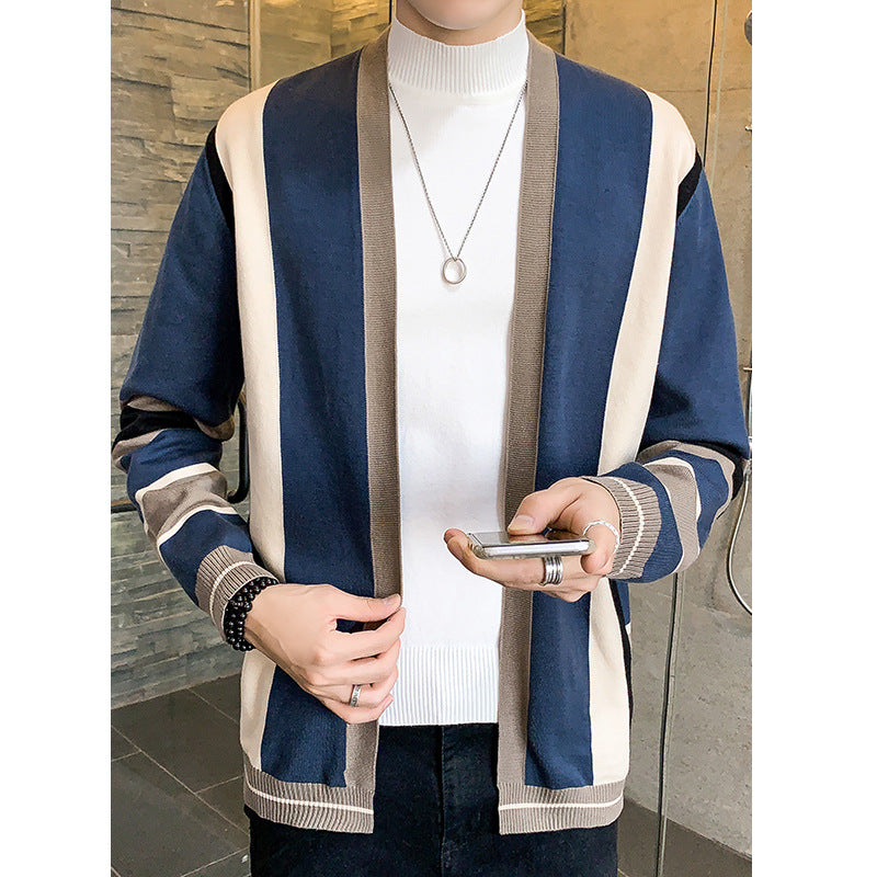Men's cardigan with modern color block design Skorter