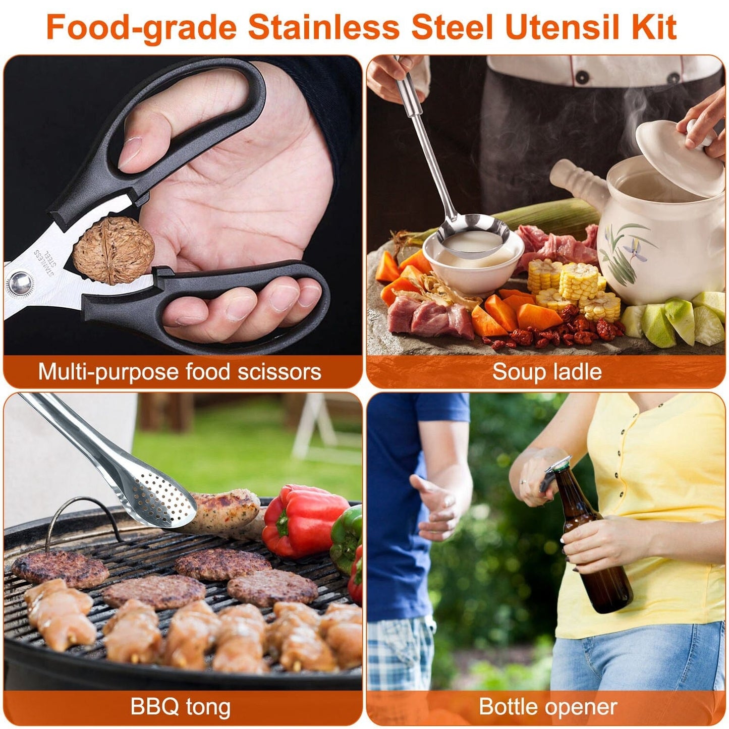 Skorter | 19-Piece: Camping Kitchen Utensil Set Portable Picnic Kitchen Equipment