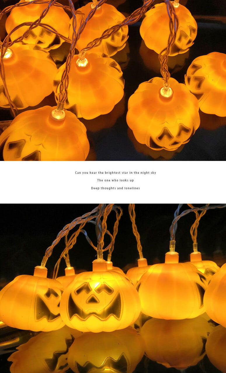 Skorter | Halloween Pumpkin Festive Lamp Artificial 10/20 Lights Plastic Battery USB LED String Lights