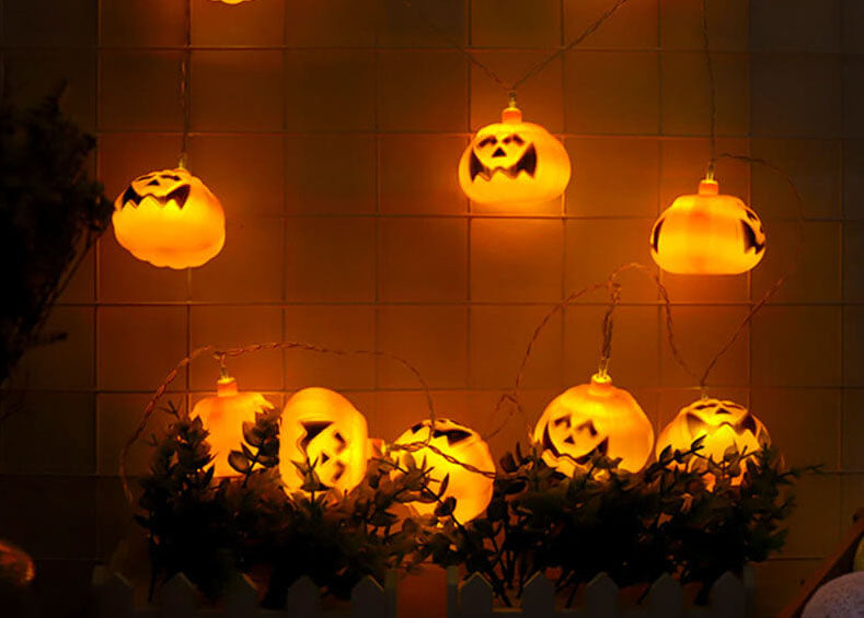 Skorter | Halloween Pumpkin Festive Lamp Artificial 10/20 Lights Plastic Battery USB LED String Lights