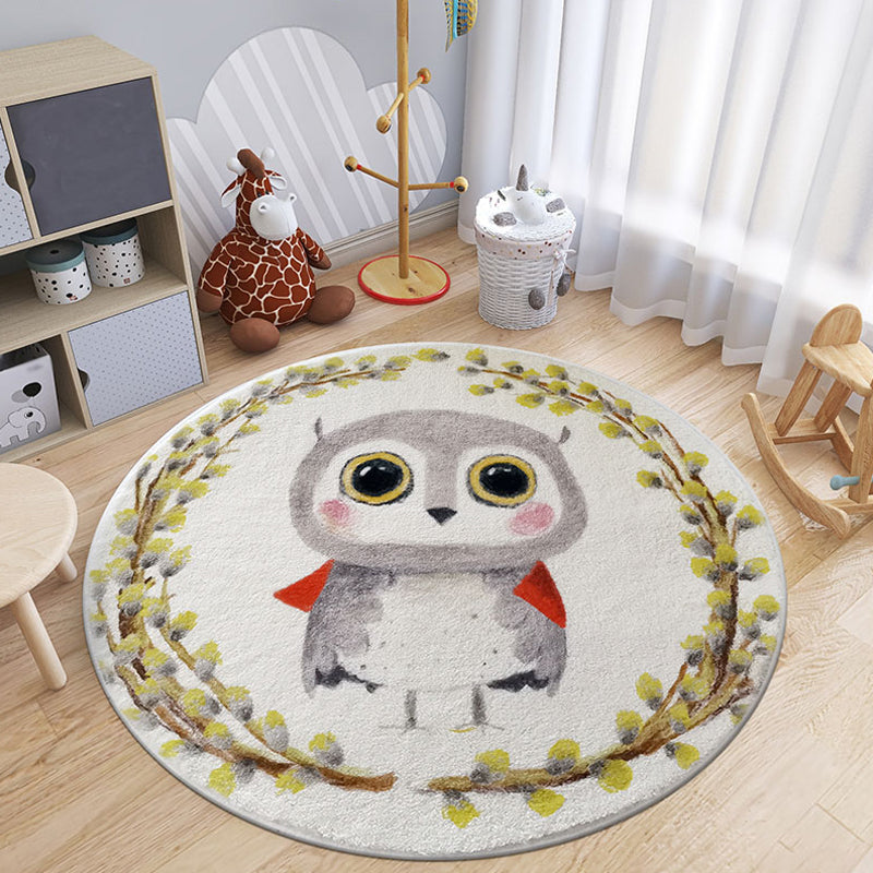 Skorter | Cartoon Animal Indoor Carpet Soft Color Polyester Rug Non-Slip Backing Washable Rug for Children's Room