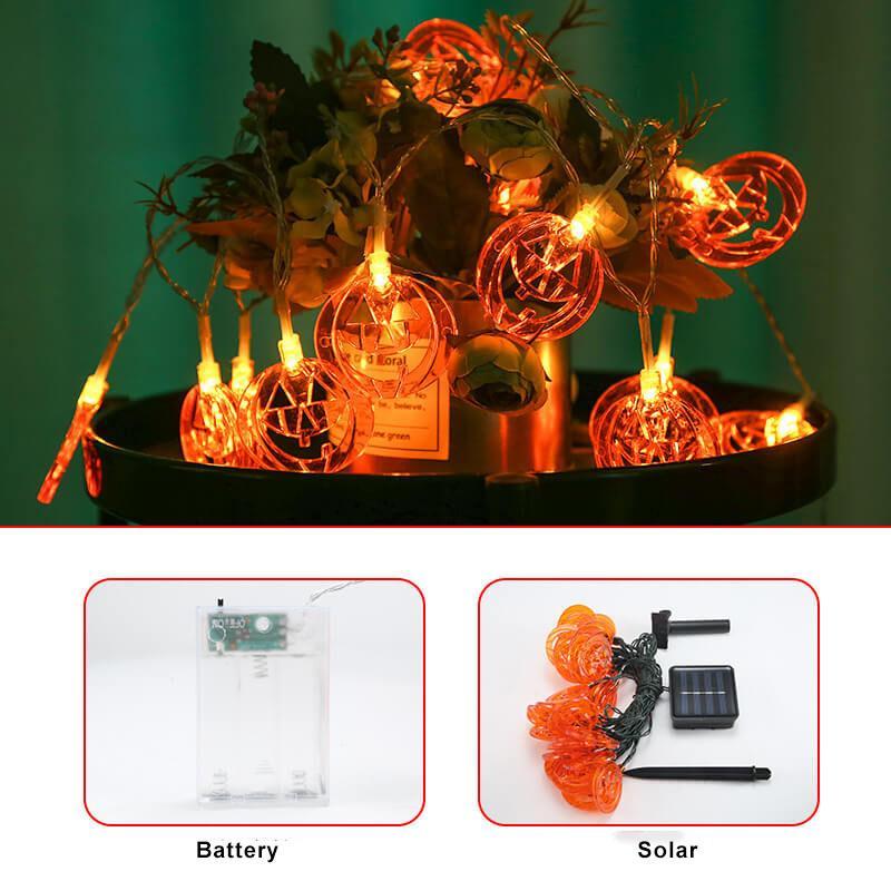 Skorter | Halloween Pumpkin 10/20 Light Battery Solar LED Light Decorative Plastic String Lights