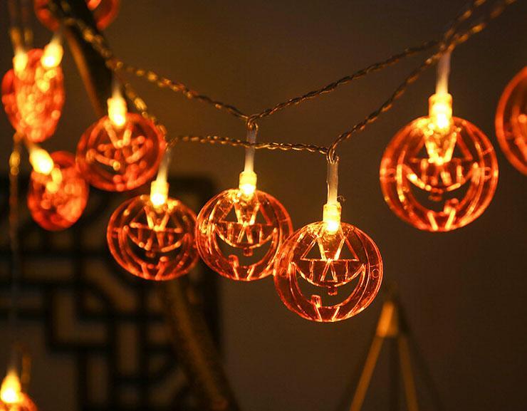 Skorter | Halloween Pumpkin 10/20 Light Battery Solar LED Light Decorative Plastic String Lights