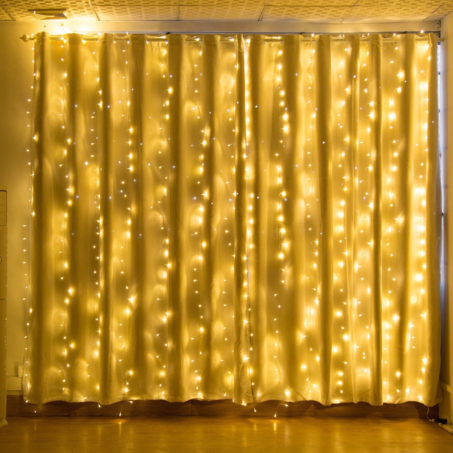 Skorter | 19.6 x 6.6 FT. 448 LED Warm White Waterproof Light String Fairy Curtain Light