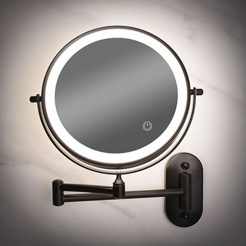 Skorter | Black LED Rechargeable Makeup Mirror – 3-Color Light