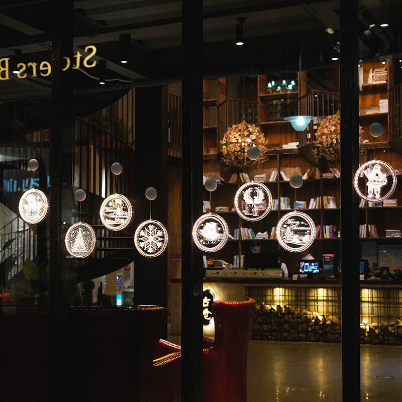 Skorter | Christmas LED Acrylic Decoration Round Suction Cup Light