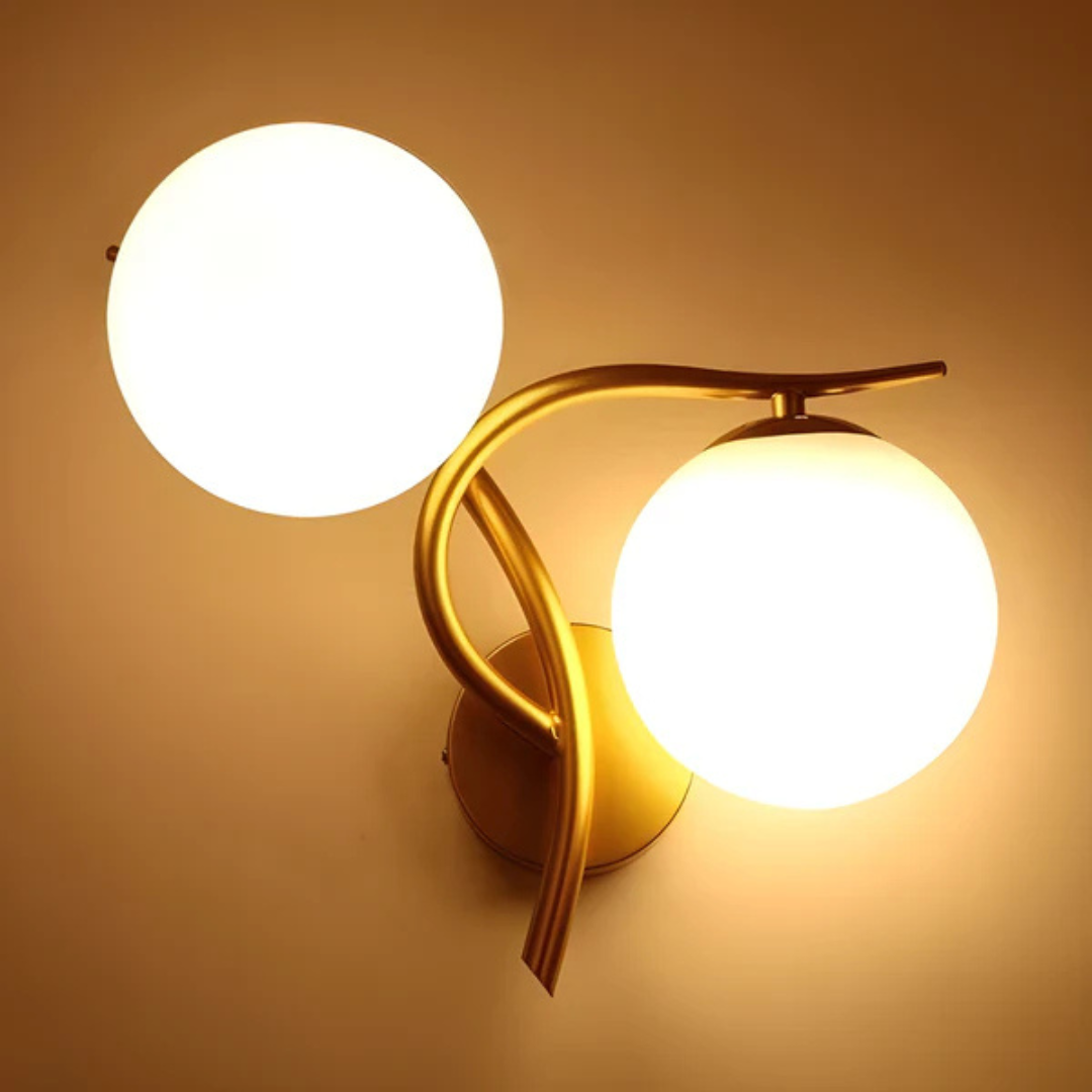 Skorter | Glass and Copper LED Wall Light with Warm White Glow