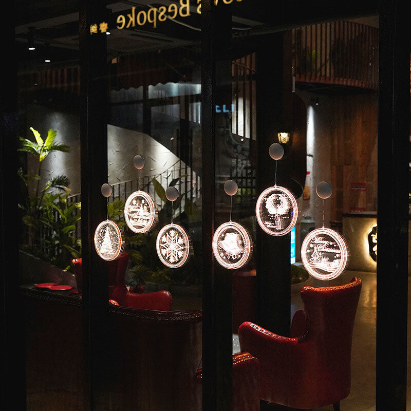 Skorter | Christmas LED Acrylic Decoration Round Suction Cup Light