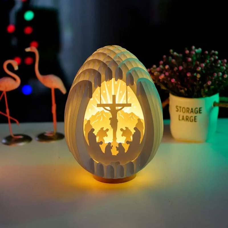 skorter | Easter 3d Paper Desk Lamp With Illuminating Base