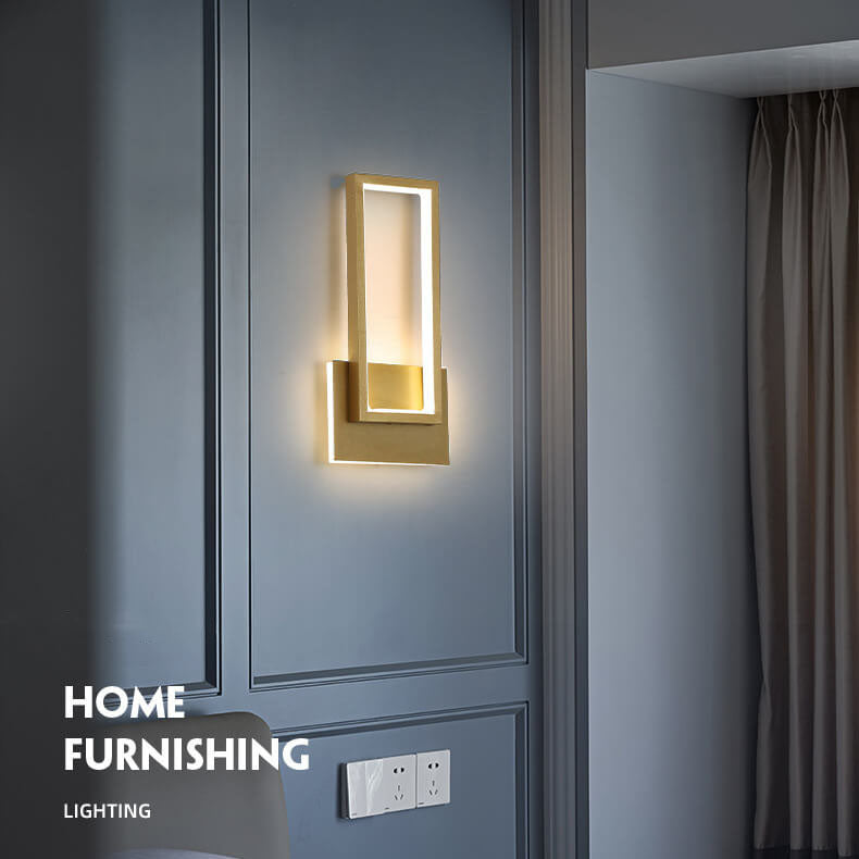 Skorter | Modern minimalist LED wall lamp in gold rectangular shape